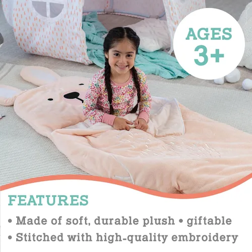 Vista 4 de MindWare Oh So Fun! Saco de dormir de conejito – Saco de dormir infantil para niños a partir de 3 años
