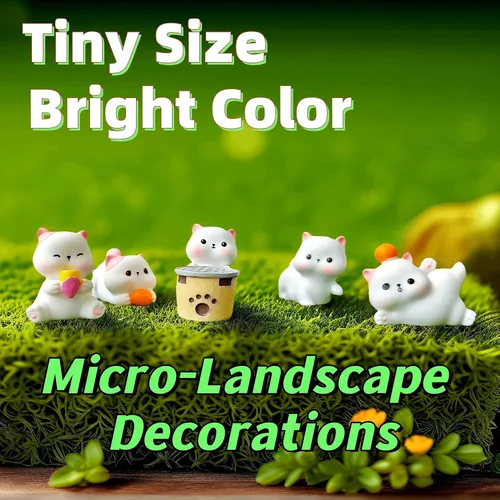 Vista 7 de 6 piezas de figuritas de gato en miniatura, gatos en miniatura de resina, figuritas de gatos en miniatura, animales lindos, figuritas de gato