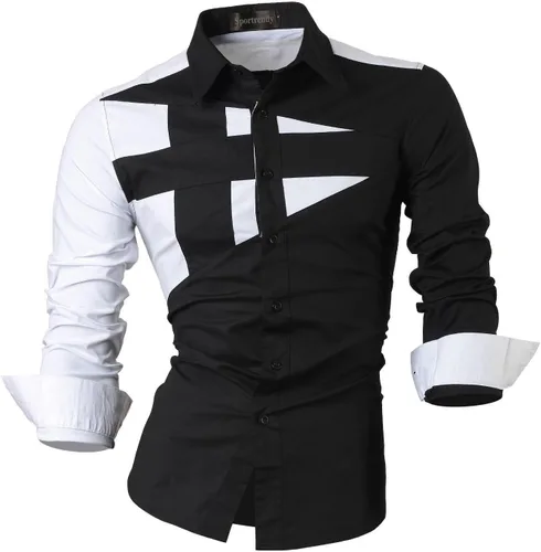 Vista 79 de JZS041, camisa de vestir de manga larga para hombre