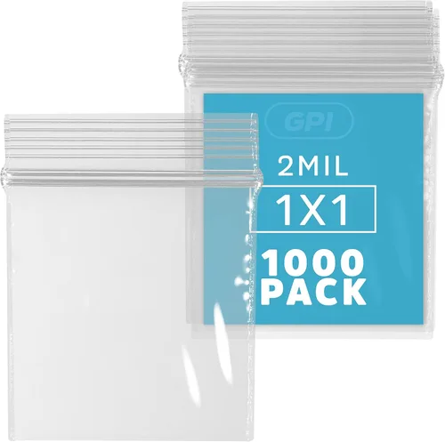 Vista 29 de GPI - Bolsas pequeñas con cremallera de 1 x 1 pulgada, bolsas de plástico transparente con cierre para joyas, 2 mil de grosor, con cierre superior