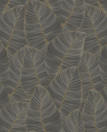 Vista 7 de Casa Mia Rollo de papel tapiz de vinilo con hojas metálicas tropicales para despegar y pegar (cubre 30.75 pies cuadrados) (dorado)