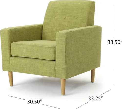 Vista 3 de Christopher Knight Home Sawyer Mid-Century - Silla de club de tela moderna, color verde apagado/natural
