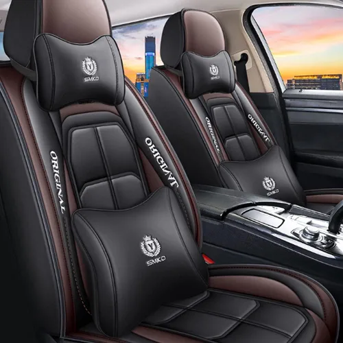 Vista 10 de Fundas de asiento de automóvil adecuadas para Mercedes Benz E300 E320 E350 E450 5 asientos de cuero impermeable fundas de asiento de automóvil con 2