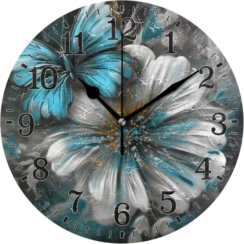 Vista 18 de JUNZAN Reloj de bañera con vino romántico espumoso y velas, reloj de pared silencioso de 10 pulgadas, pequeño reloj redondo, decoración de cocina