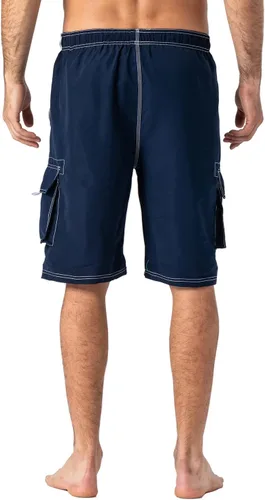 Vista 4 de FASKUNOIE Traje de baño para hombre de secado rápido de 5 y 9 pulgadas con forro de malla