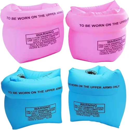 Vista 11 de Paquete de 2 a 4 flotadores de brazo para niños y adultos, flotadores de piscina, anillo de natación inflable, mangas flotantes de PVC para niños