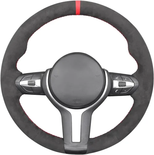Vista 21 de MEWANT - Funda para volante de automóvil cosida a mano de Athsuede para BMW F87 M2 F80 M3 F82 M4 M5 F12 F13 M6 F85 X2 X5 M F86 X6 M F33 F30 M