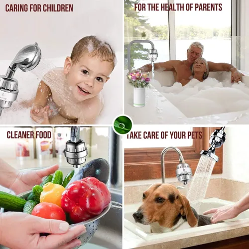 Vista 5 de Filtro de ducha de 32 etapas con vitamina C para agua dura, filtro de cabezal de ducha suavizante de agua con cartucho de filtro reemplazable