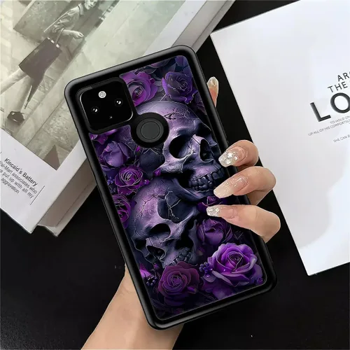 Vista 735 de Compatible con Google Pixel 4A 5G Mobile Case Creative Acrylic Panel trasero Silicona Protección Grip especialmente diseñado para Google Pixel 4A 5G
