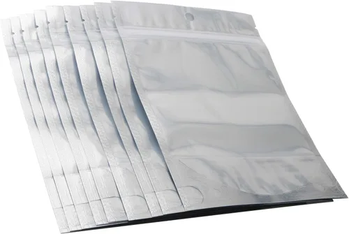Vista 8 de Ellbest 100 bolsas de plástico resellables de aluminio Mylar de aluminio, bolsas de almacenamiento plateadas, bolsas de almacenamiento herméticas