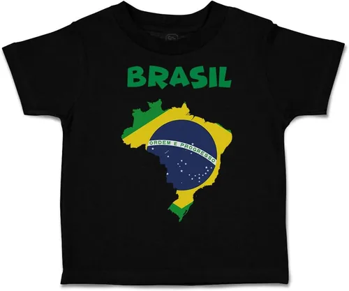 Vista 13 de Camiseta para niños pequeños Brasil Brasil Algodón Brasil Niño & Niña Ropa Bebé Divertido Tee Solo un diseño blanco