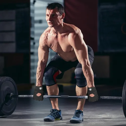 Vista 7 de SAWANS Guantes de gimnasio para hombres y mujeres, guantes de levantamiento de pesas, entrenamiento transpirable, agarre antideslizante, protección