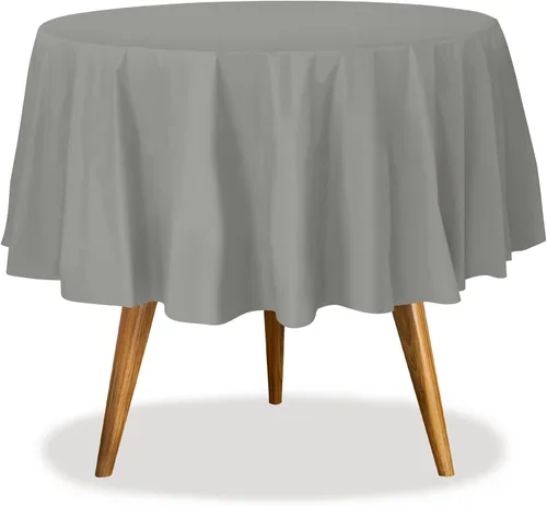 Vista 41 de Party Dimensions Mantel de plástico negro, paquete de 12 manteles rectangulares desechables de 54 x 108 pulgadas para mesas de 6 a 8 pies