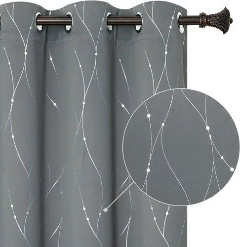 Vista 18 de BUHUA - Paneles de cortinas opacas para sala de estar, cortinas grises con aislamiento térmico, cortinas de ventana para dormitorio - 72 pulgadas