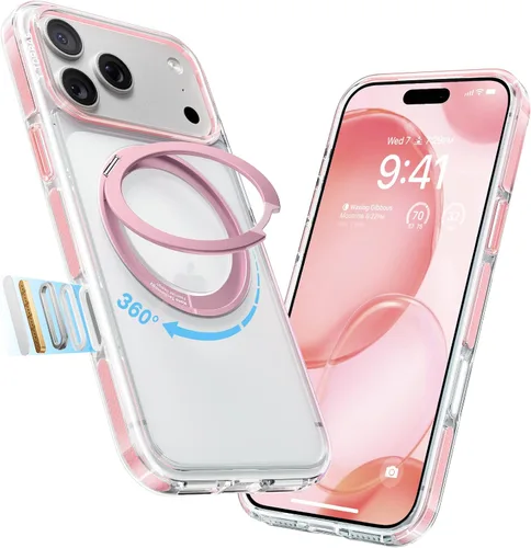 Vista 30 de TORRAS Funda con soporte magnético 360 para iPhone 18 Pro, O3 Fitness Borgoña