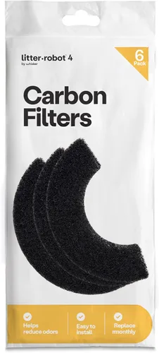 Vista 7 de Whisker - 3 filtros de carbono Litter-Robot - Paquete de 6 filtros de caja de arena, diseñado para robot de basura, absorbe olores y controla