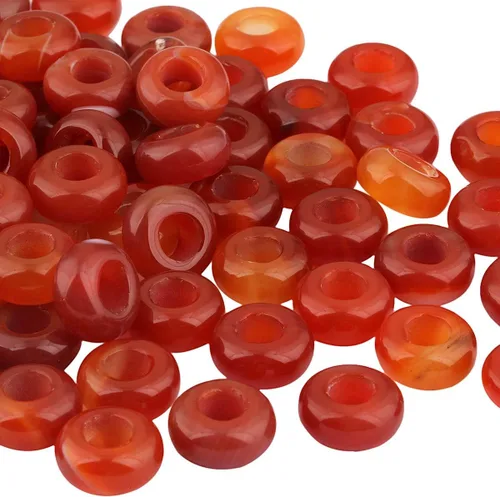 Vista 7 de TUMBEELLUWA Rondelle - Cuentas de piedras preciosas naturales para la fabricación de joyas, cuentas sueltas de agujero grande, paquete de 15