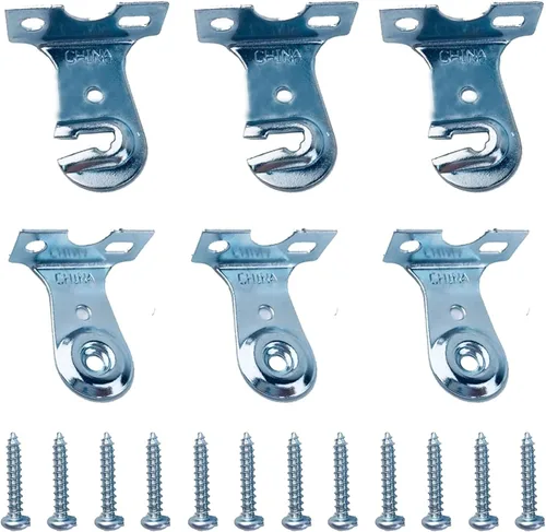 Vista 6 de 2 soportes de metal para ventana con tornillos, soporte resistente para persianas enrollables, zinc