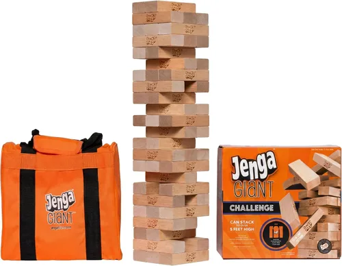 Vista 8 de Jenga Gigante - Bloques de madera dura - Se apilan hasta más de 3 pies - Licencia oficial - JS4