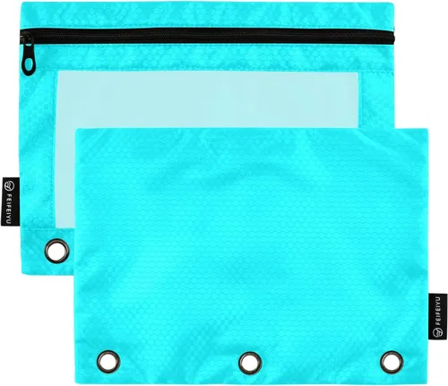 Vista 17 de Firebrick Zipper Pencil Pouch for 3 Ring Binder with Clear Window,Pencil Case 2 Pack Firebrick