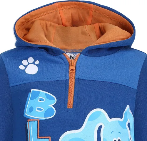 Vista 2 de Nickelodeon Blues Clues Boys Half Zip Up Pullover Hoodie for Infant and Toddler - BlueOrange