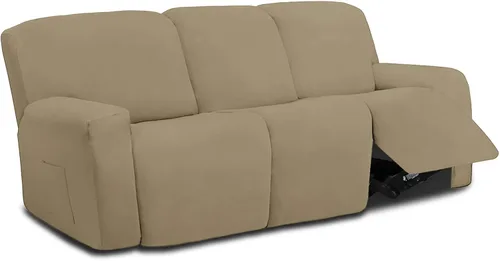 Vista 44 de Easy-Going - Funda elástica de microfibra para sofá reclinable seccional, suave vellón ajustable a tu sofá de 2 cuerpos, lavable, protector
