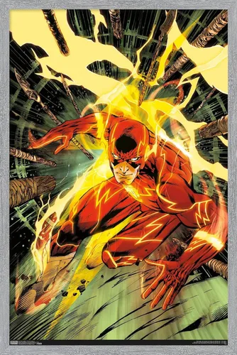 Vista 16 de Trends International DC Comics - Póster de pared de The Flash - Spears, 14.725 x 22.375 pulgadas, versión enmarcada de madera de granero