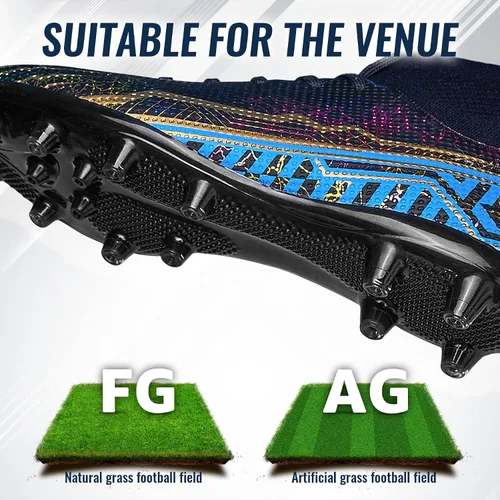 Vista 4 de ASHION Men's Soccer Cleats Big Boy's Professional Football Cleats Anti-Skid FG Womens Athletic Outdoor Football Shoes