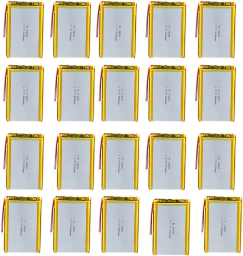 Vista 8 de Batería recargable Lipo de iones de polímero de litio de 3.7V 5X 6500mAh 106090 con conector PH 0.079 in