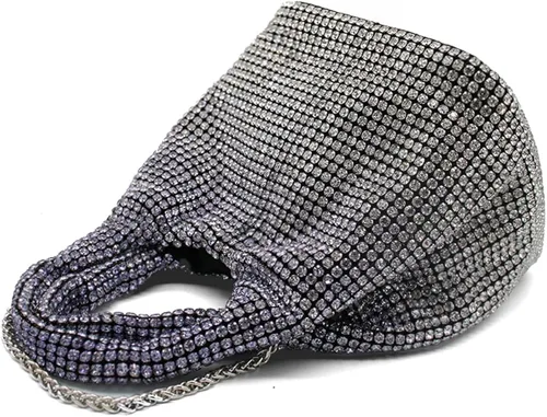 Vista 5 de GSYPS Bolso de mano con diamantes de imitación de cristal para mujer, bolso de mano brillante, bolso de mano de noche, bolso de mano para fiesta