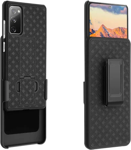 Vista 7 de Fingic - Funda para Samsung Galaxy S20 FE con soporte para cinturón Slim Combo Shell with Swivel Holster Rugged Shockproof Antiscratch Full Body