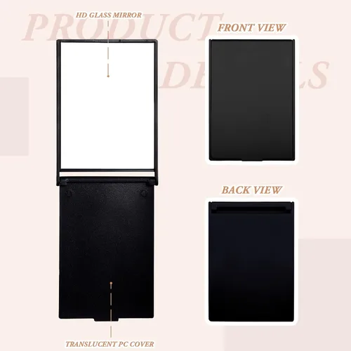 Vista 3 de Queekay 16 piezas de 2 x 3 x 0.2 pulgadas, pequeño espejo plegable de maquillaje a granel, portátil, plegable, rectangular, compacto, de pie, espejo