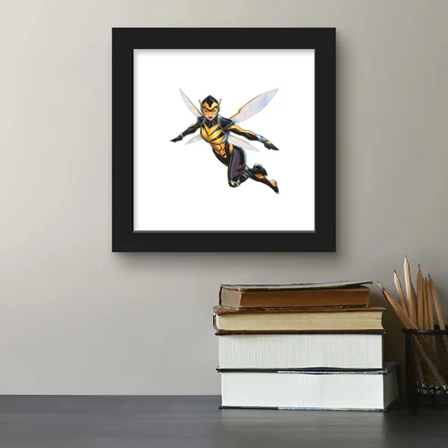 Vista 5 de Trends International Gallery Pops Marvel Comics Avengers - Póster de pared de avispa, 12 x 12 pulgadas, versión enmarcada en negro