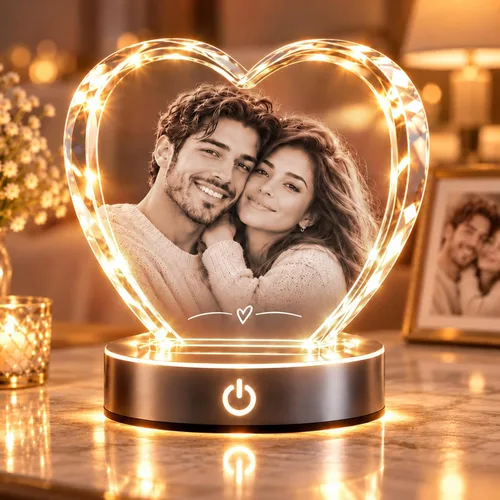 Vista 8 de Luz nocturna de bola de cristal de fase lunar personalizada, recuerdo de regalos de boda luna1