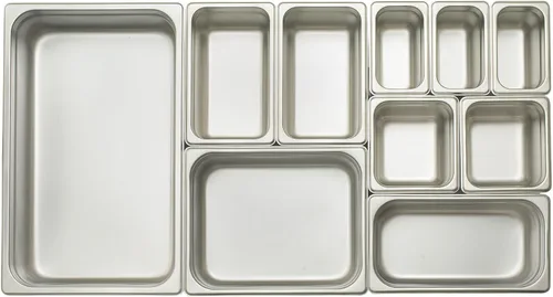 Vista 3 de Winco Bandeja de vapor antiatascos de 6 pulgadas, mitad, calibre 24, acero inoxidable