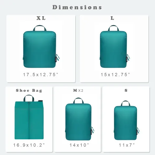 Vista 151 de BAGAIL 4 Set/6 Set Ultraligero Compresión Embalaje Cubos Organizador de Embalaje para Accesorios de Viaje Equipaje Maleta Mochila