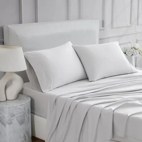 Vista 28 de Linen Closet Juego de sábanas tamaño individual – 100% algodón natural percal, juego de sábanas de cama individual de 3 piezas refrescante