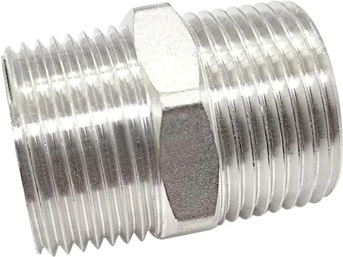Vista 5 de Boquilla hexagonal NPT macho de 1 pulgada a macho de 1 pulgada, accesorios de tubería roscados de acero inoxidable 304 (paquete de 2)