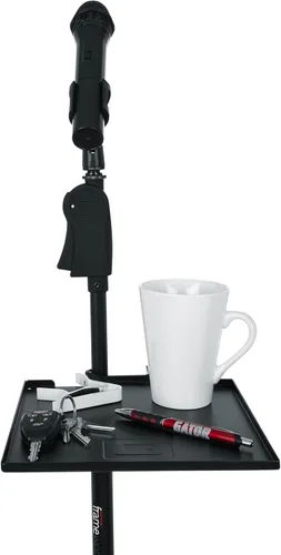 Vista 10 de Gator Frameworks Estante utilitario con abrazadera para soporte de micrófono con capacidad de peso de 10 libras, 9" x 9" (GFW-SHELF0909)