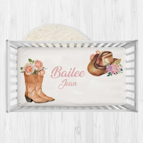 Vista 6 de Sábanas ajustadas personalizadas para cuna con nombre, sábana de colchón personalizada para cuna de bebé para niños y niñas, juegos de ropa de cama