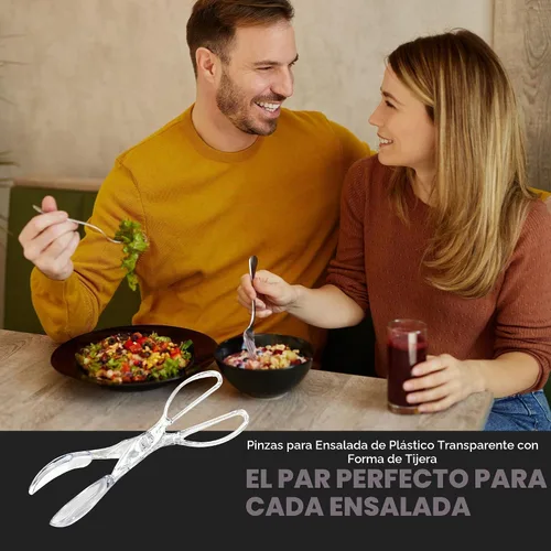 Vista 7 de Chef Craft Pinzas de tijera de ensalada premium, 11.25 pulgadas, transparentes
