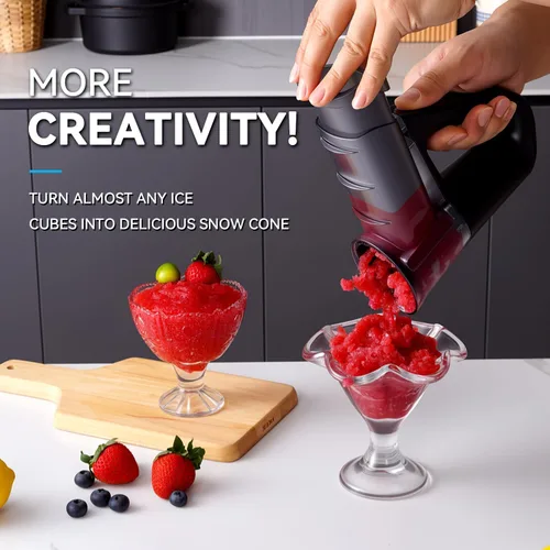 Vista 2 de Handheld Cordless Electric Snow Cone and Shaved Ice Machine, Ice Shaver