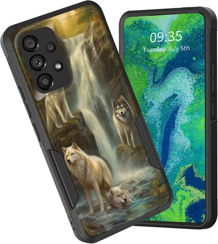 Vista 70 de Funda protectora para Galaxy A13 5G, doble capa híbrida resistente a prueba de golpes, policarbonato duro, silicona suave, TPU, funda protectora