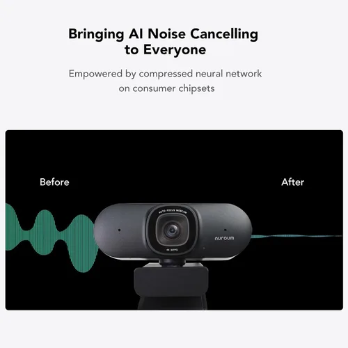 Vista 7 de NUROUM Cámara web V32AF 4K para PC, FOV ajustable, CMOS premium, enfoque automático de encuadre, micrófonos con cancelación de ruido, cámara web USB