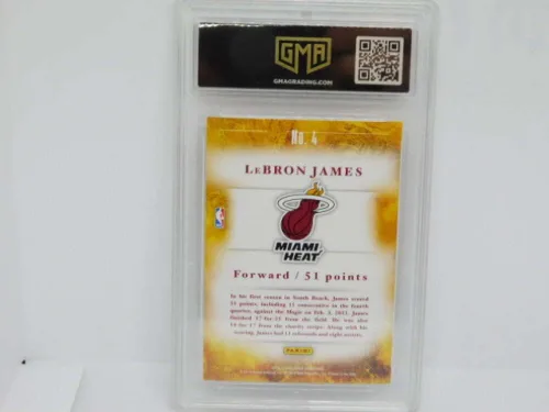 Vista 2 de 2012-13 Panini Brilliance Scorers Inc. #4 LeBron James Miami Heat GEM MINT GMA 10