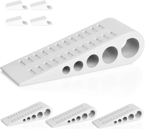 Vista 10 de HOMOTEK Paquete de 2 topes de puerta de goma con forma de cuña para puertas de puerta, protectores de pared para piso e parte inferior de la puerta