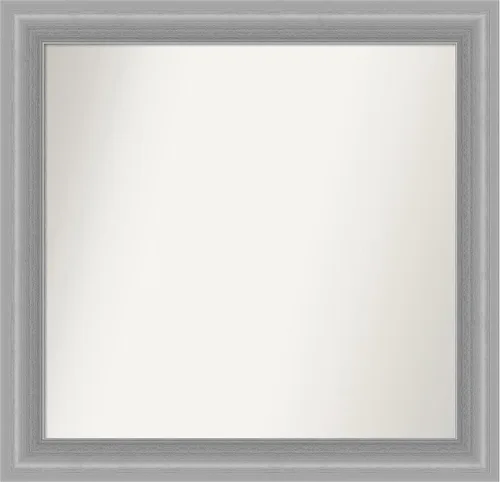 Vista 10 de Amanti Art Espejo de baño plateado para sobre el fregadero, 24 x 24 pulgadas, espejo cuadrado de peltre forjado a medida, marco de madera casual