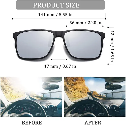 Vista 2 de Gafas de sol polarizadas con clip para hombres y mujeres con más de prescripción FF6002