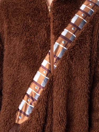 Vista 3 de Star Wars - Disfraz de Chewbacca Chewie Kigurumi para adultos, pijama para hombres y mujeres