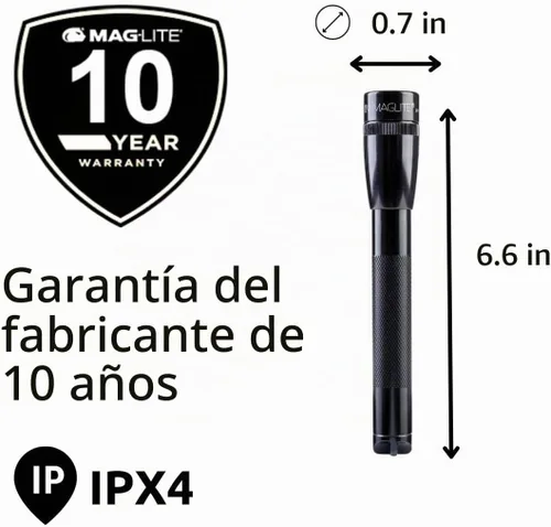 Vista 7 de Maglite - Linterna de LED con soporte y 2 baterías AA Mini Pro +. Color negro